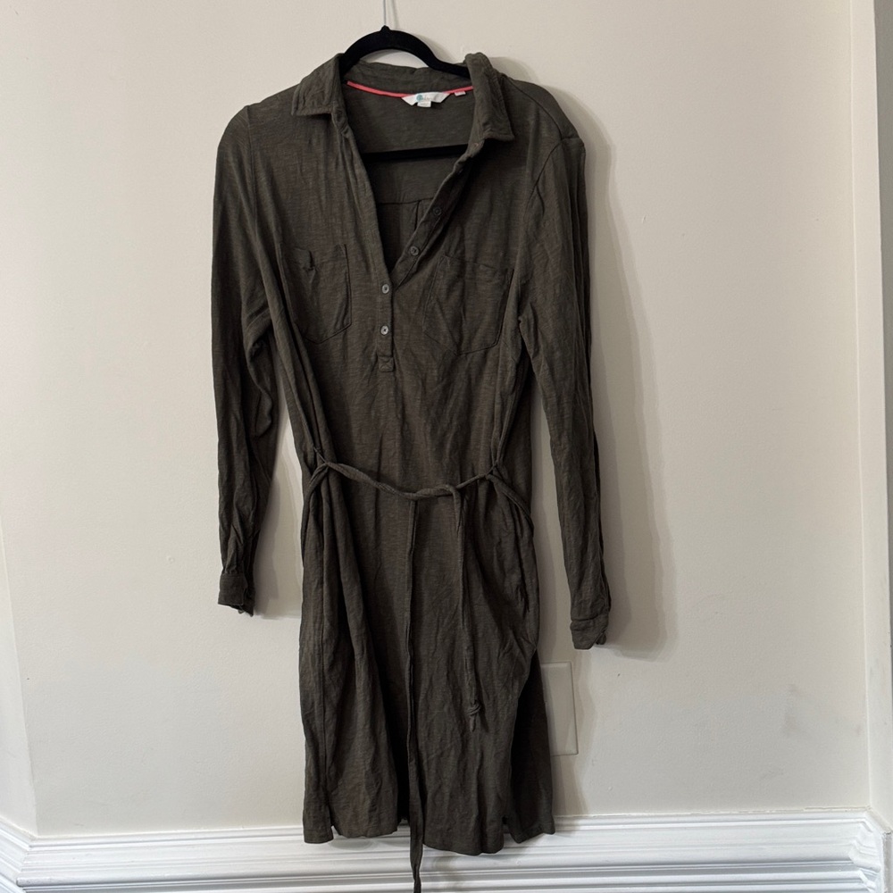 Boden Dark Olive Long Sleeve Dress